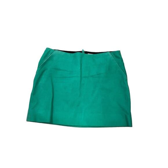 Dione von Furstenburg Suede Mini Skirt Green Size 4 'Jay' - Picture 1 of 10